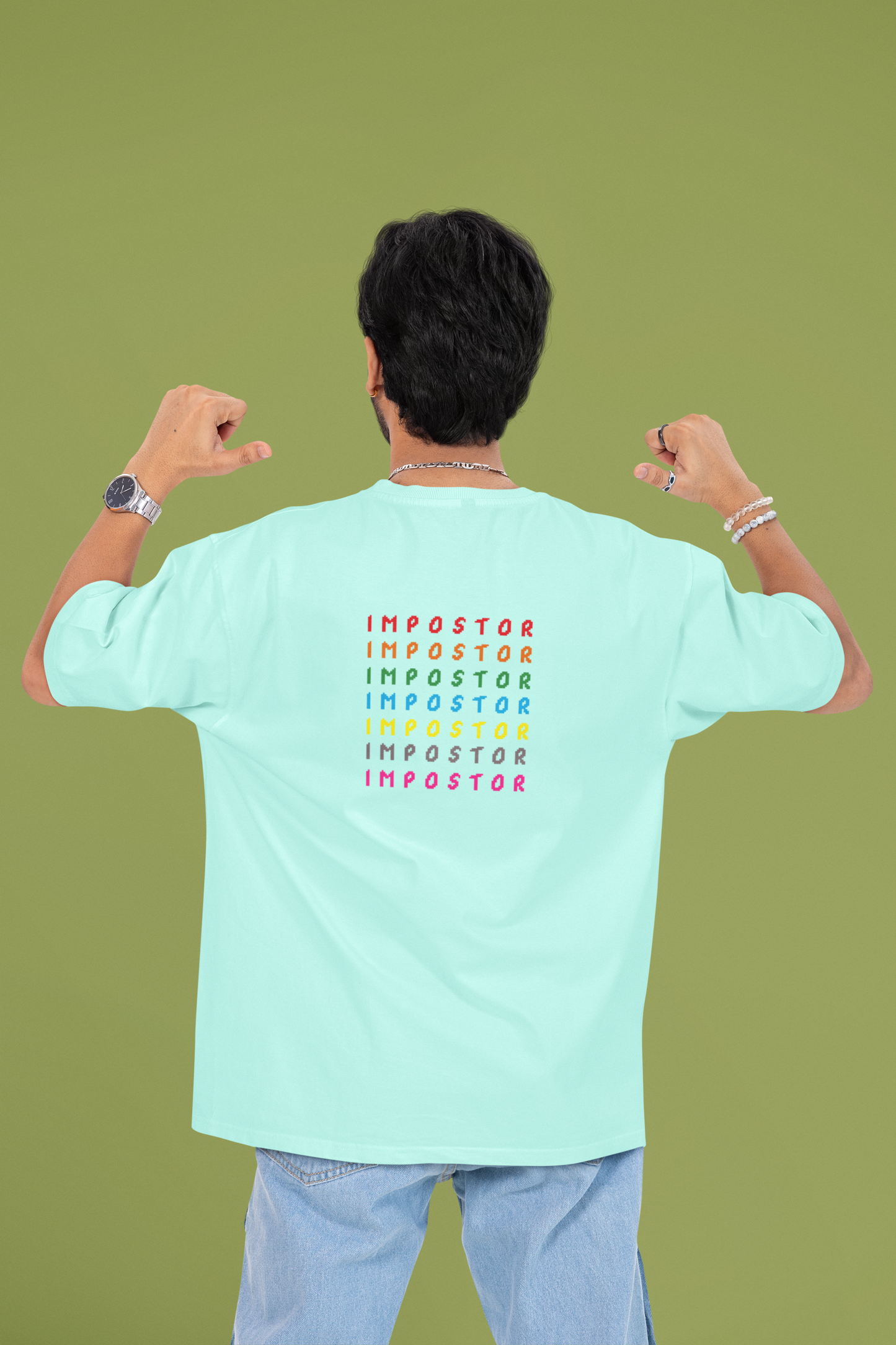 “Impostor Vibes” Oversized Tee – Among Us Edition