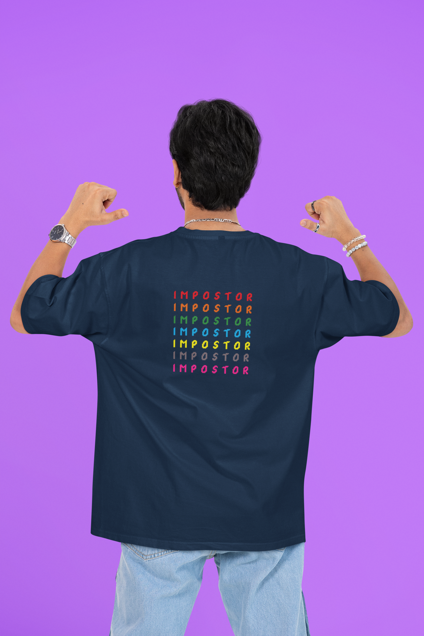 “Impostor Vibes” Oversized Tee – Among Us Edition